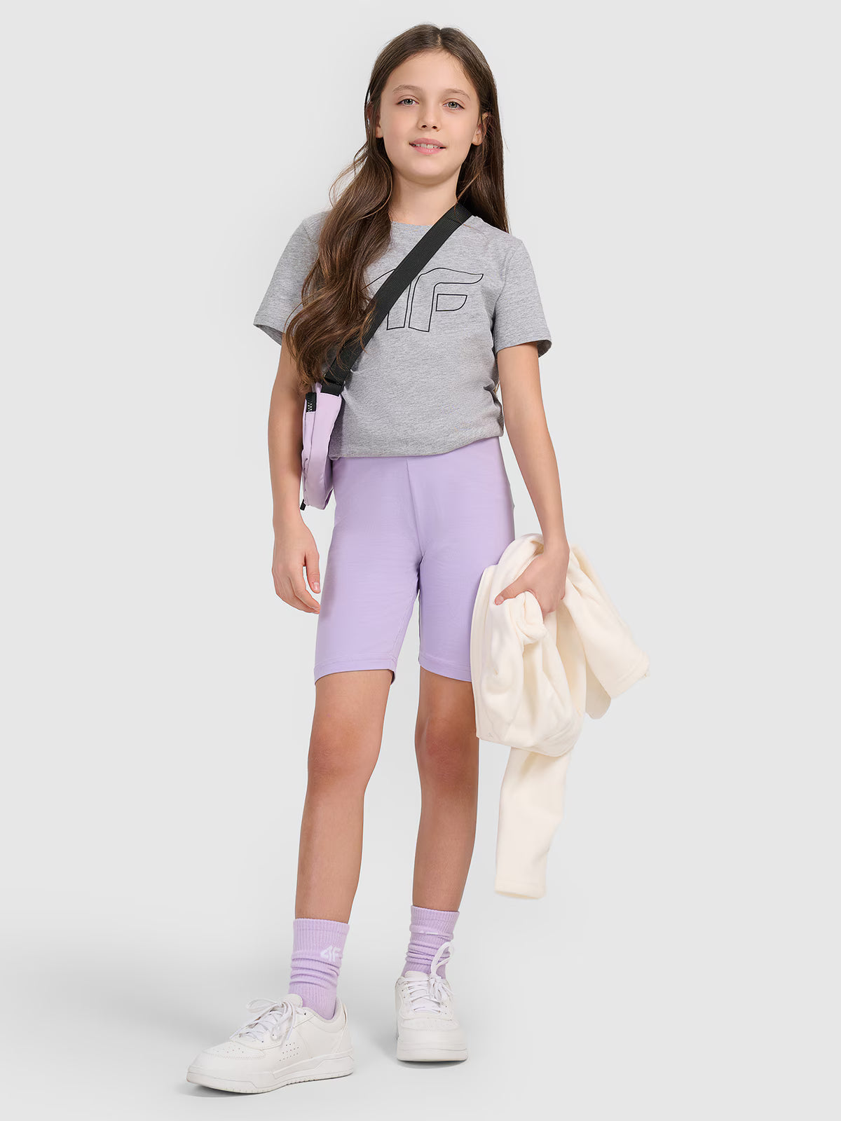 T-shirt oversize z nadrukiem dziewczęcy