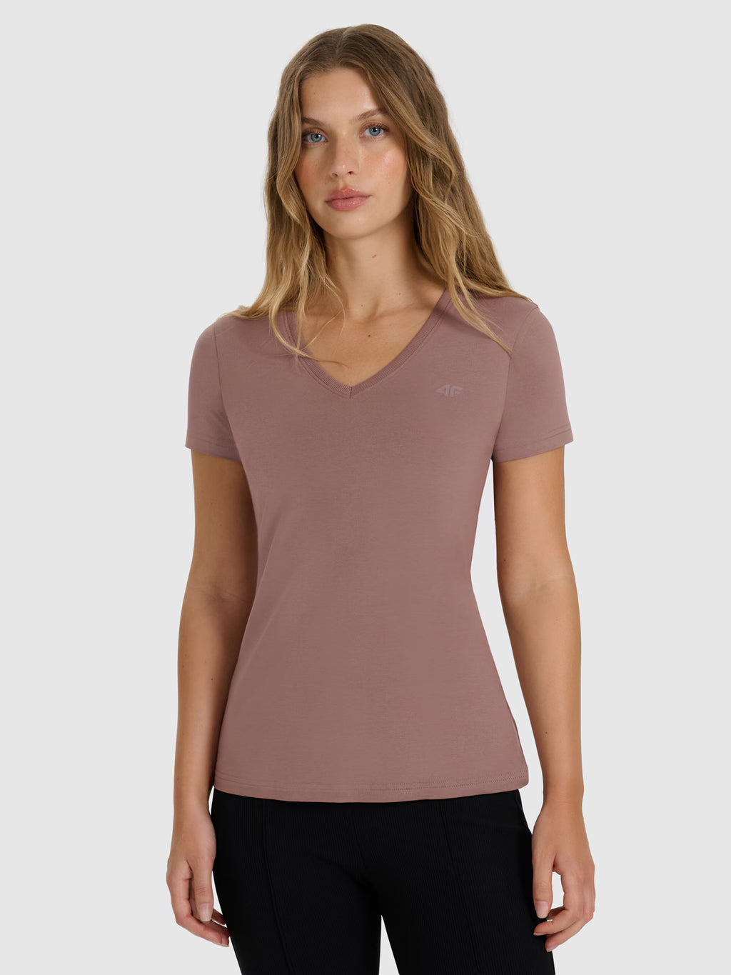 T-shirt slim gładki damski