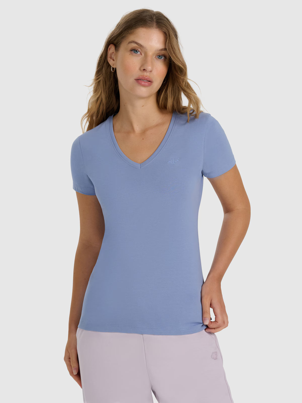 T-shirt slim gładki damski
