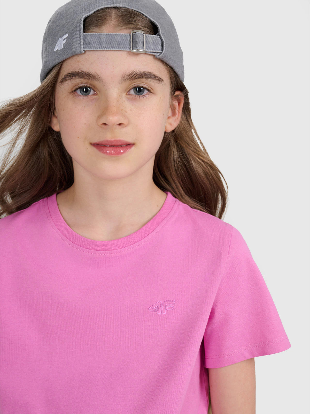 T-shirt regular gładki dziewczęcy