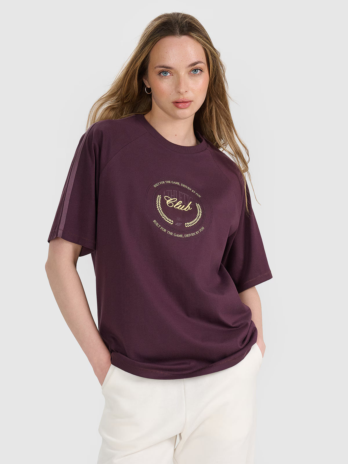 T-shirt oversize z nadrukiem damski