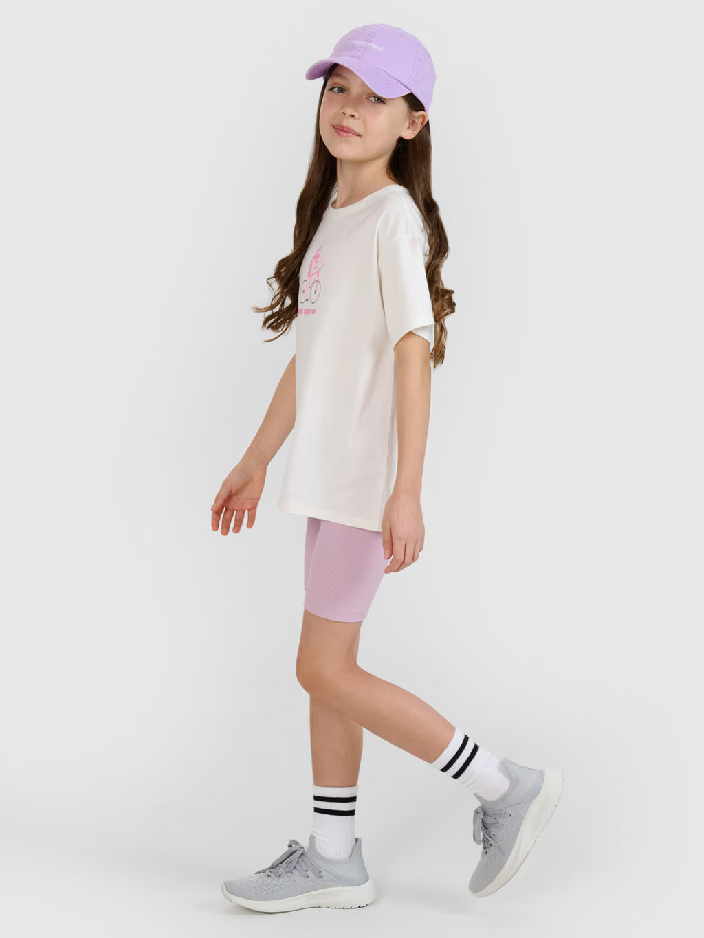 Legginsy kolarki z prążkowanej dzianiny dziewczęce