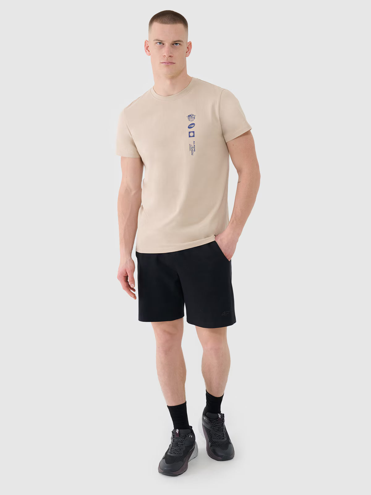 T-shirt regular z nadrukiem męski