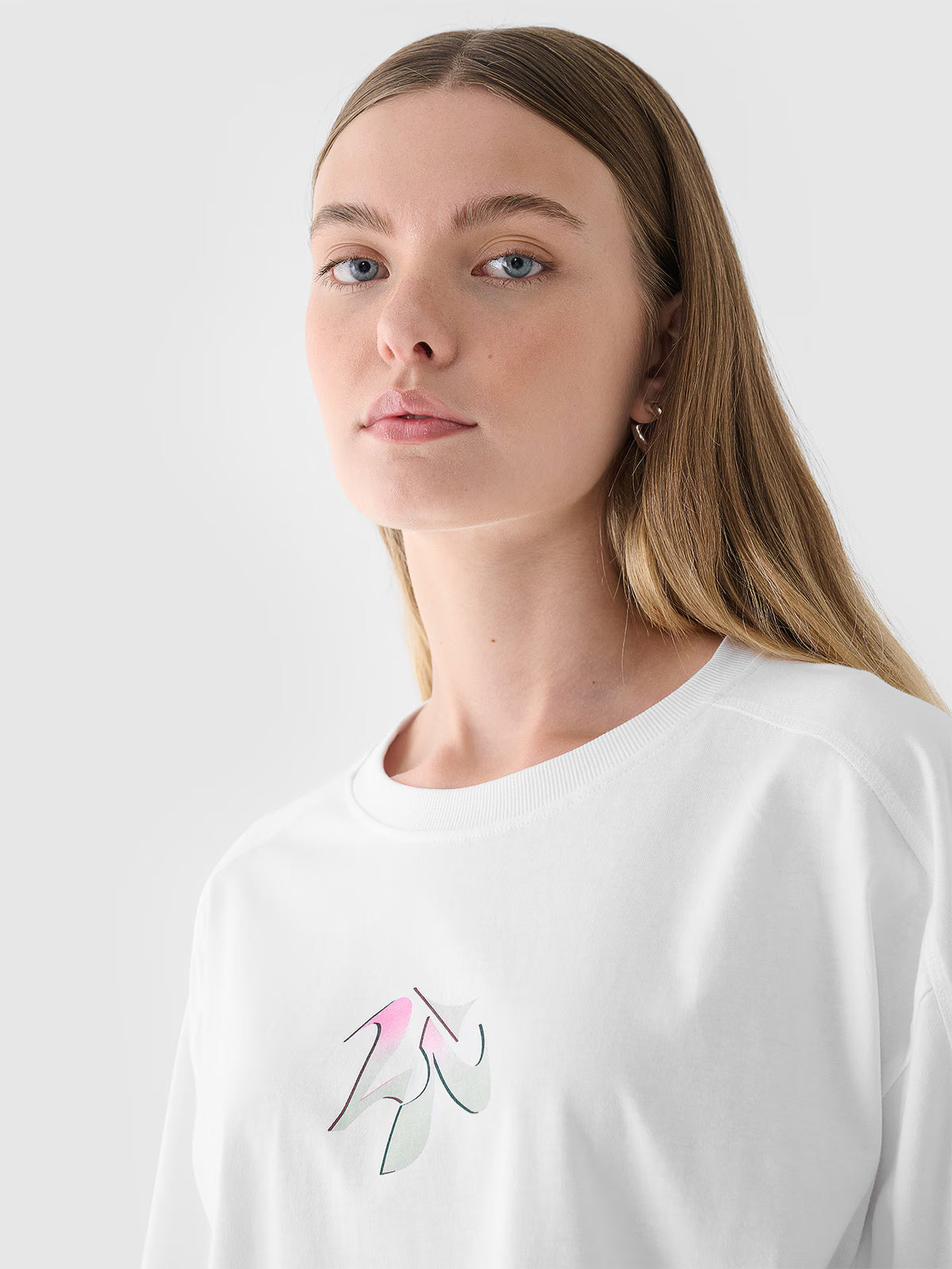 T-shirt oversize z nadrukiem damski