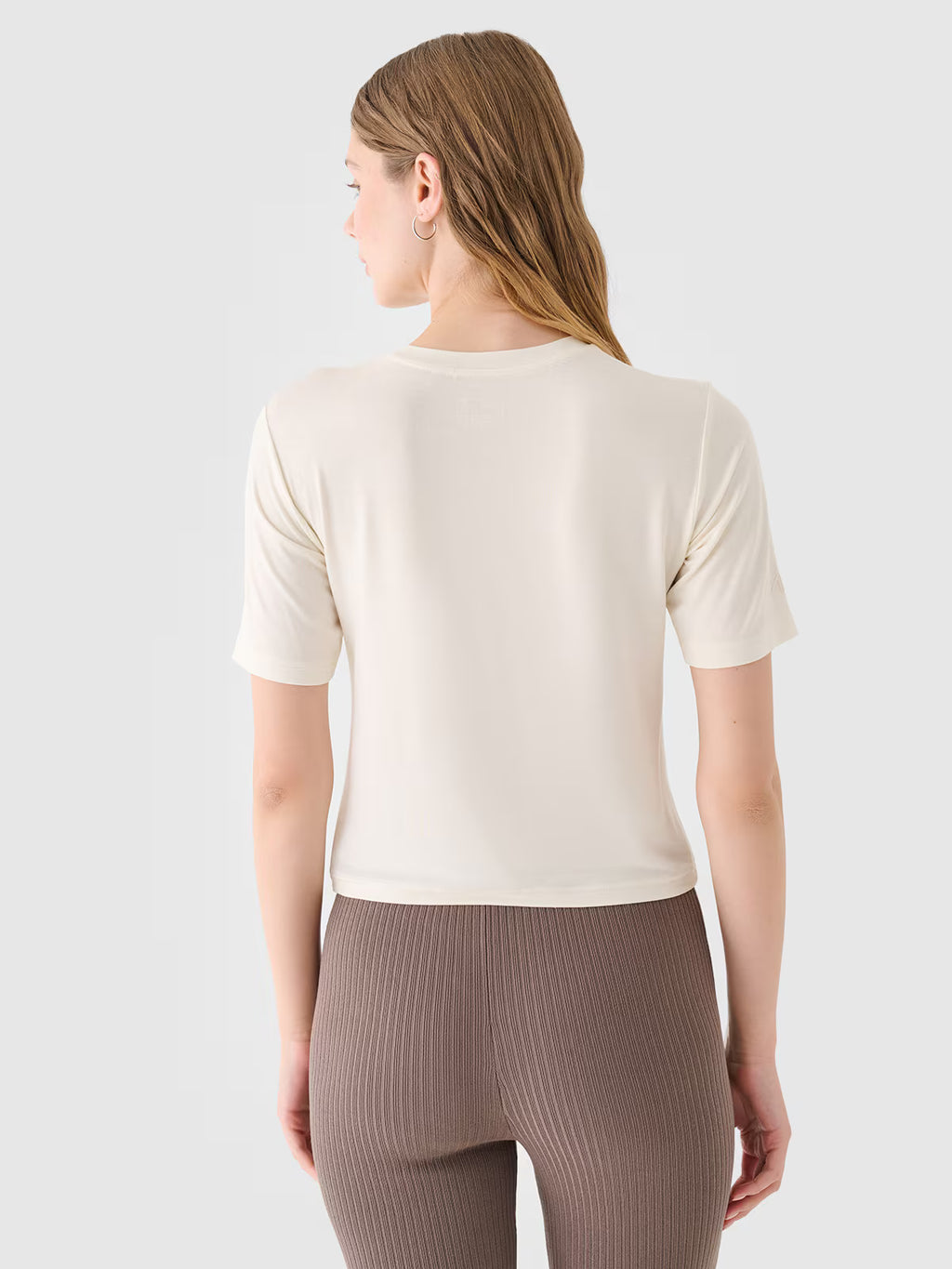 T-shirt slim gładki damski