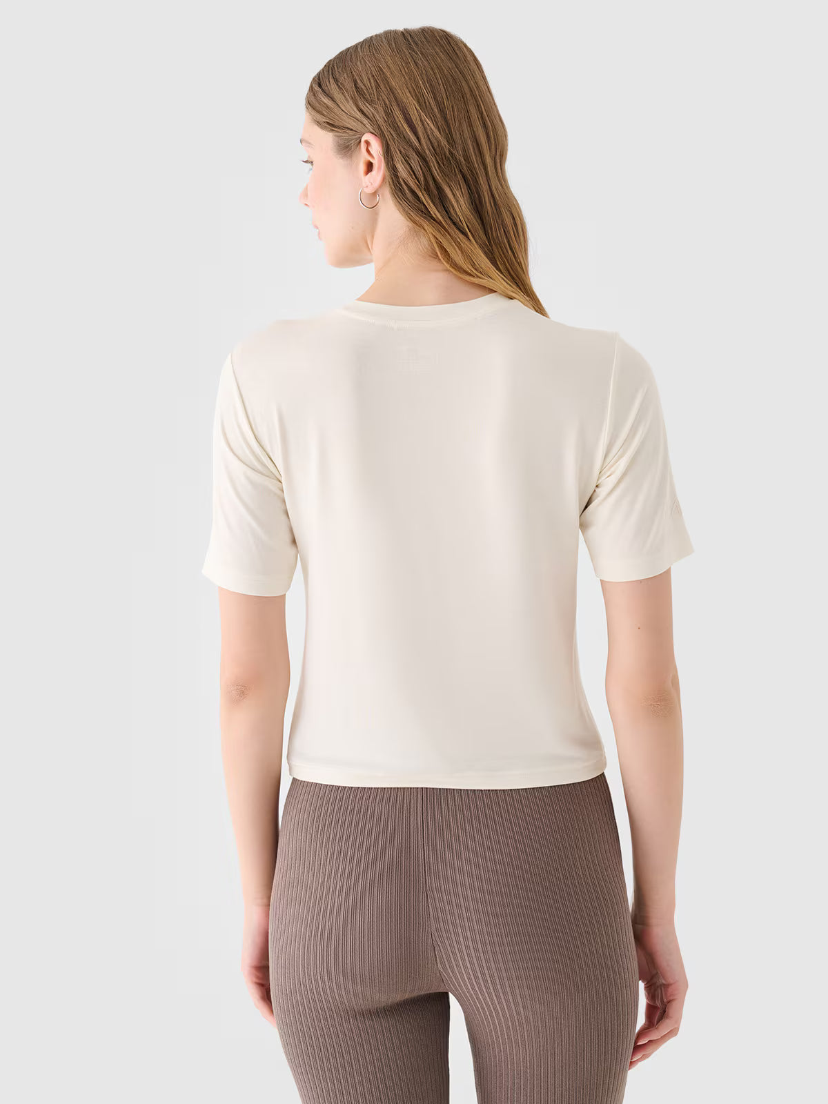 T-shirt slim gładki damski