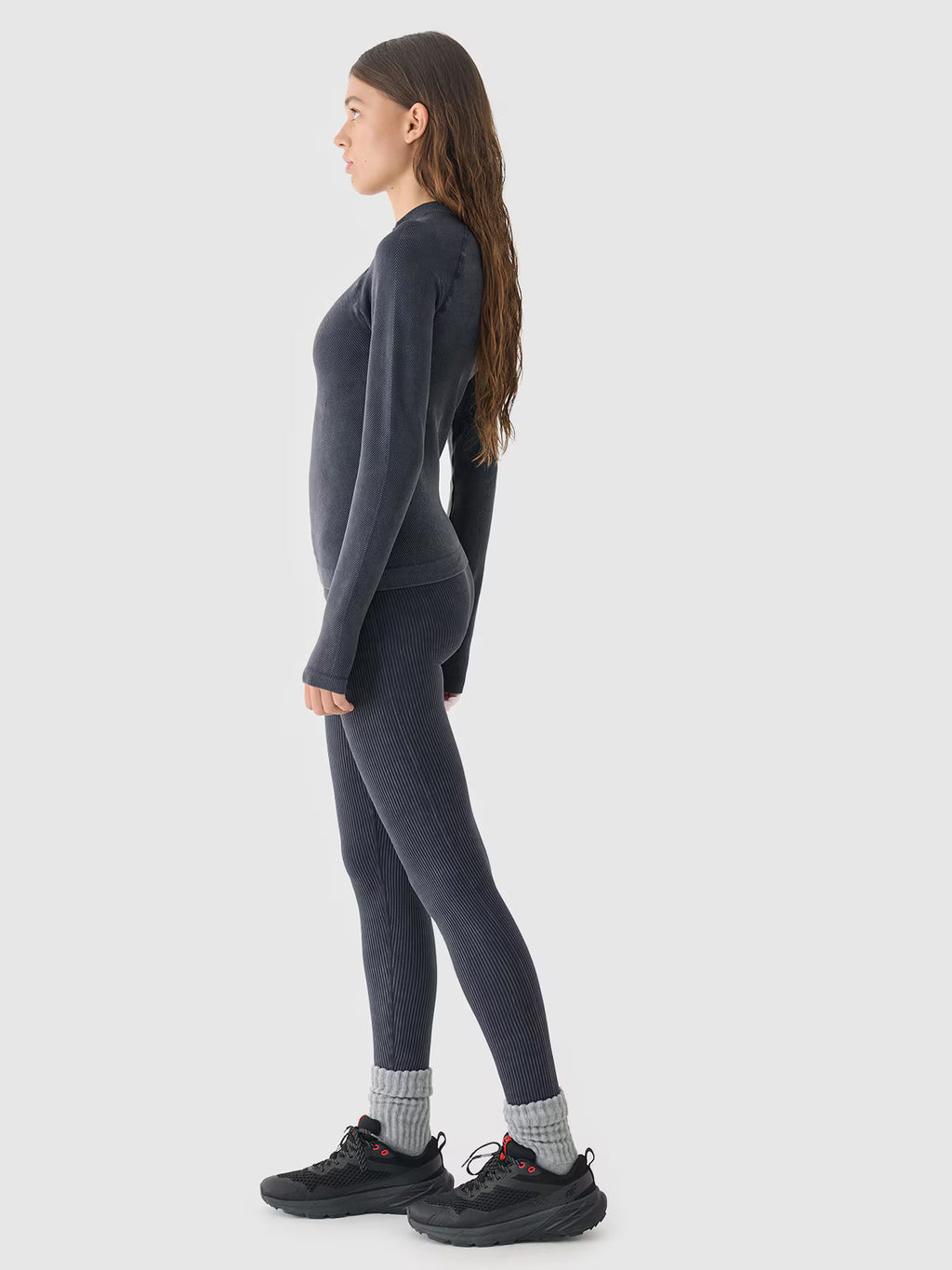 Legginsy bezszwowe w prążki damskie