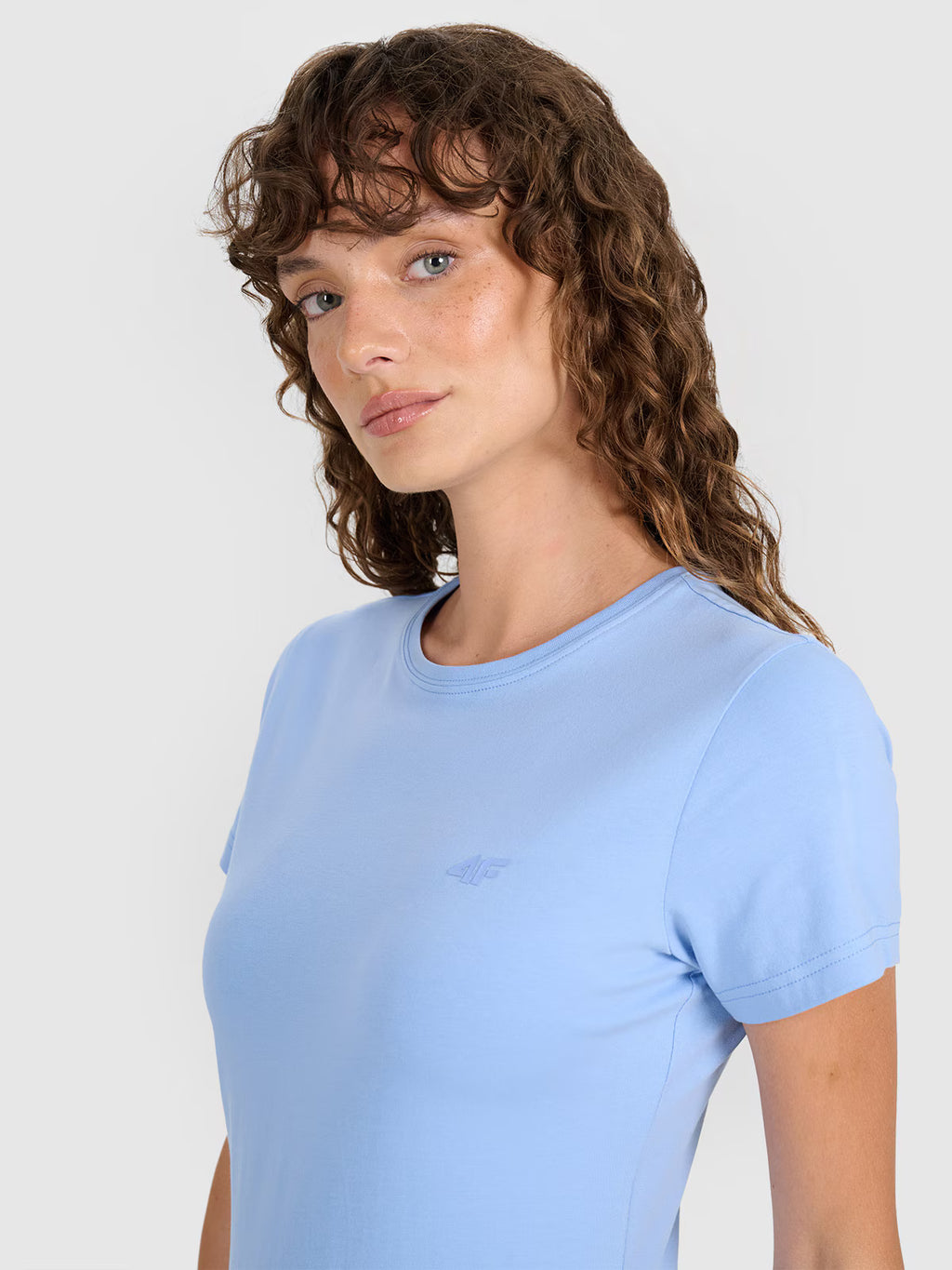 T-shirt slim gładki damski