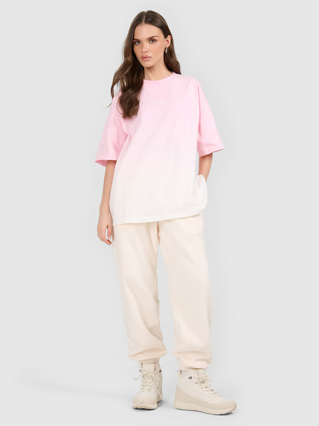 T-shirt loose z nadrukiem damski