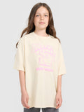 T-shirt oversize z nadrukiem dziewczęcy