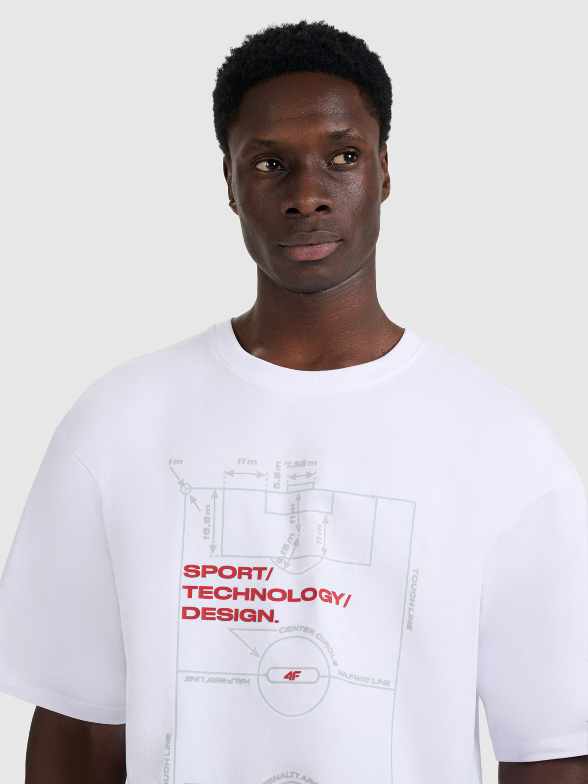 T-shirt oversize z nadrukiem męski