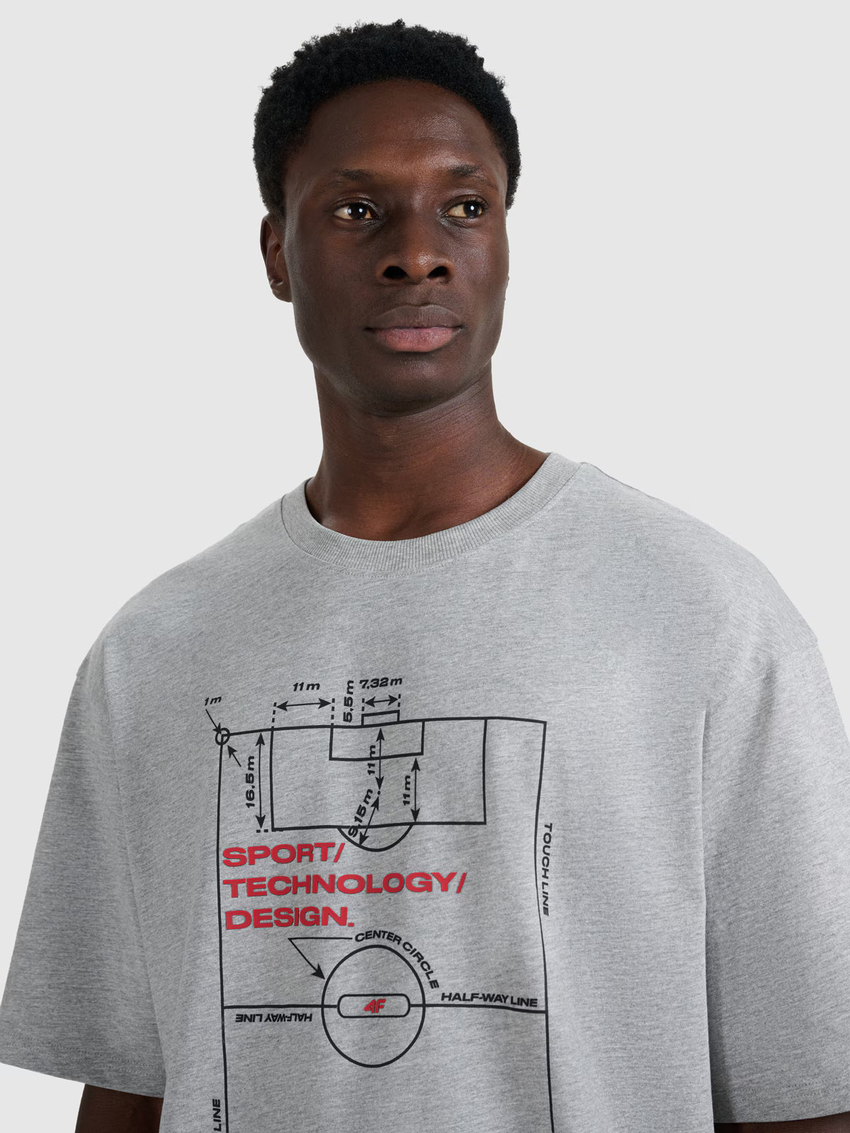 T-shirt oversize z nadrukiem męski
