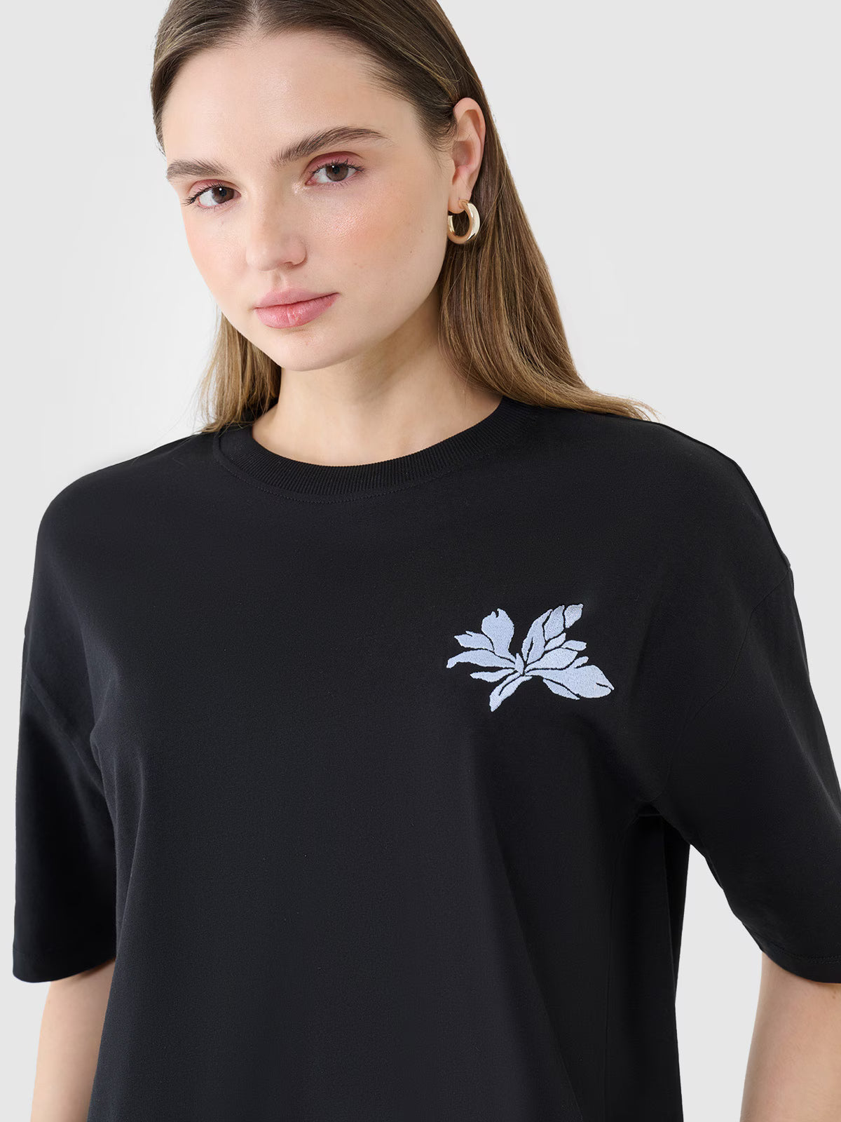 T-shirt oversize z nadrukiem damski