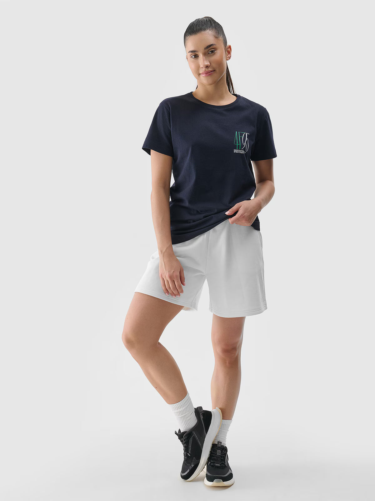 T-shirt slim z nadrukiem damski