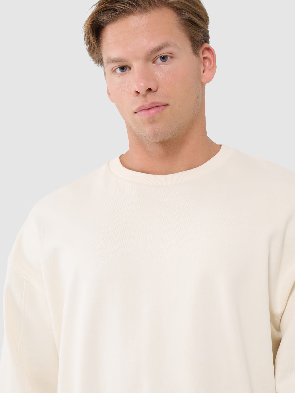 Bluza dresowa oversize nierozpinana bez kaptura męska