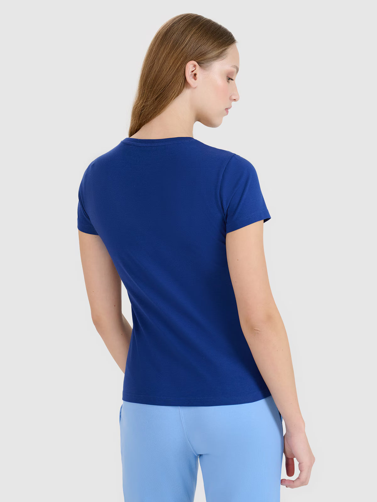 T-shirt slim gładki damski
