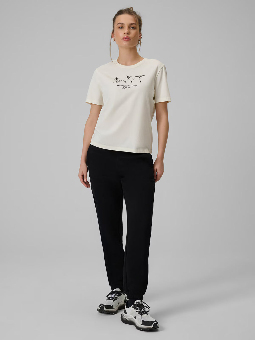 T-shirt regular z nadrukiem damski