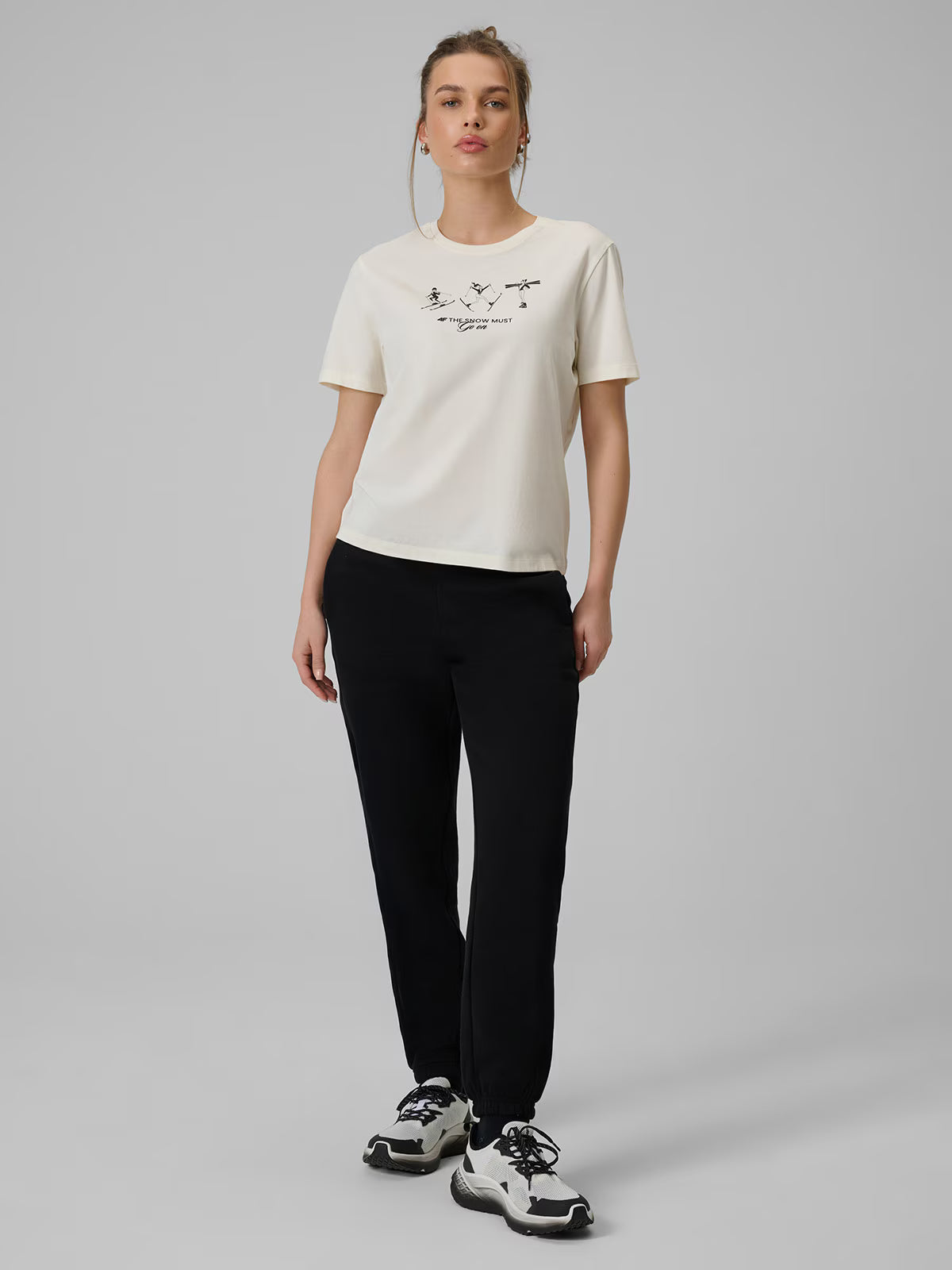 T-shirt regular z nadrukiem damski