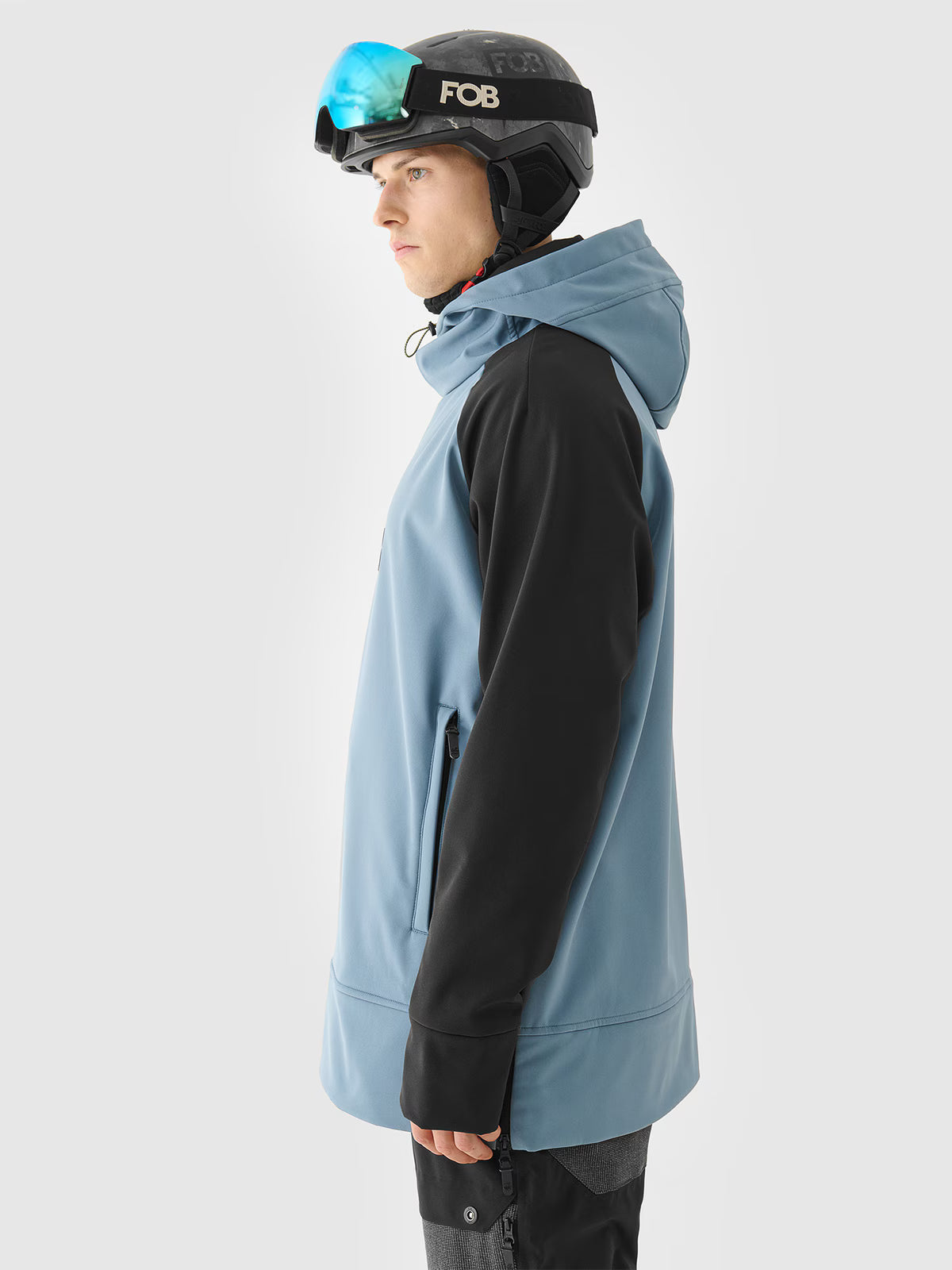 Długa bluza snowboardowa z softshellu membrana 5000 męska
