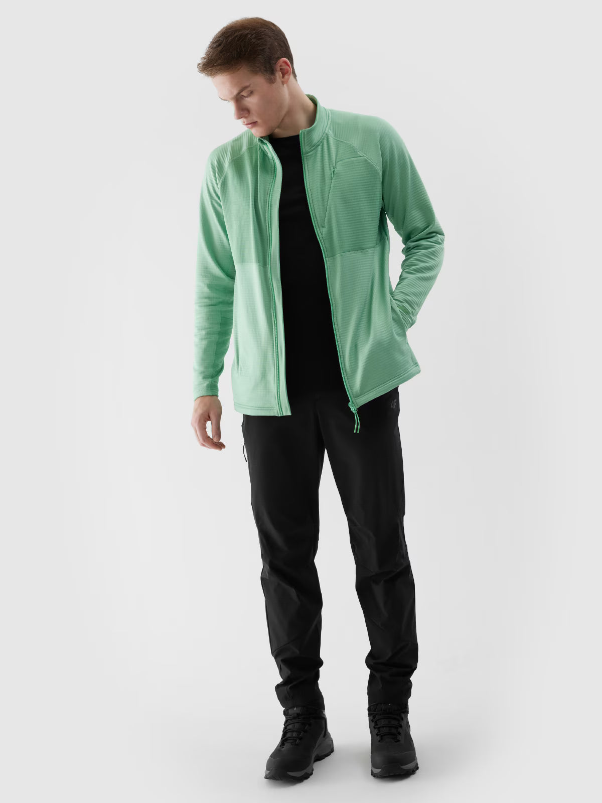 Bluza do biegania w terenie rozpinana bez kaptura męska