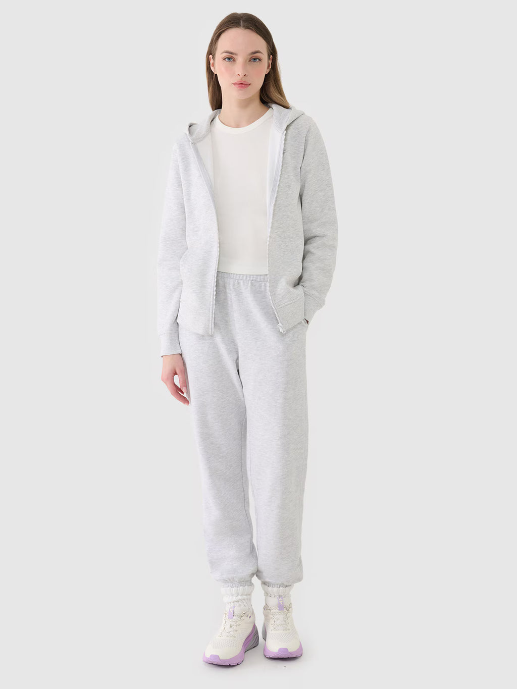 Bluza dresowa rozpinana z kapturem damska