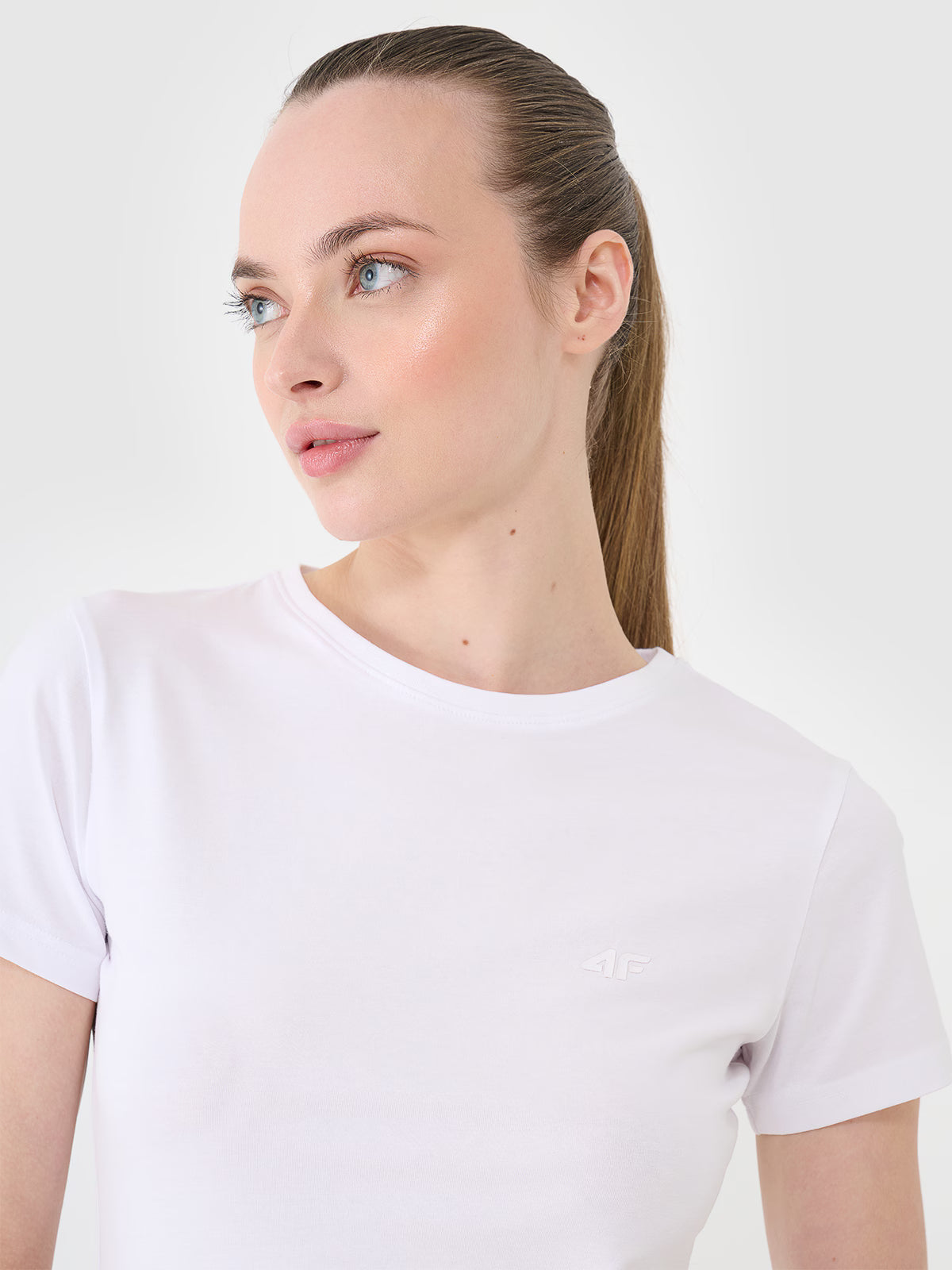 T-shirt slim gładki damski