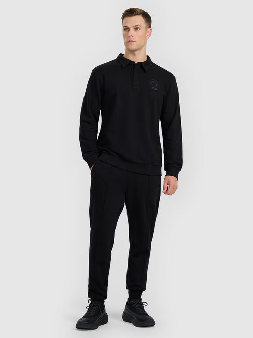 Bluza dresowa regular z kołnierzykiem męska