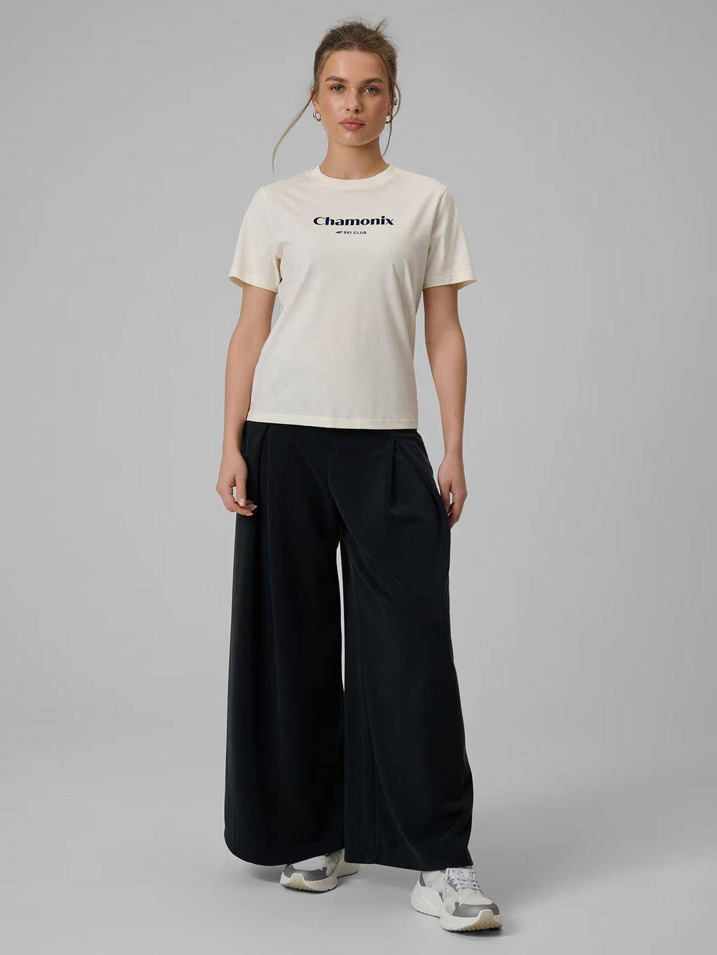 T-shirt loose z nadrukiem damski