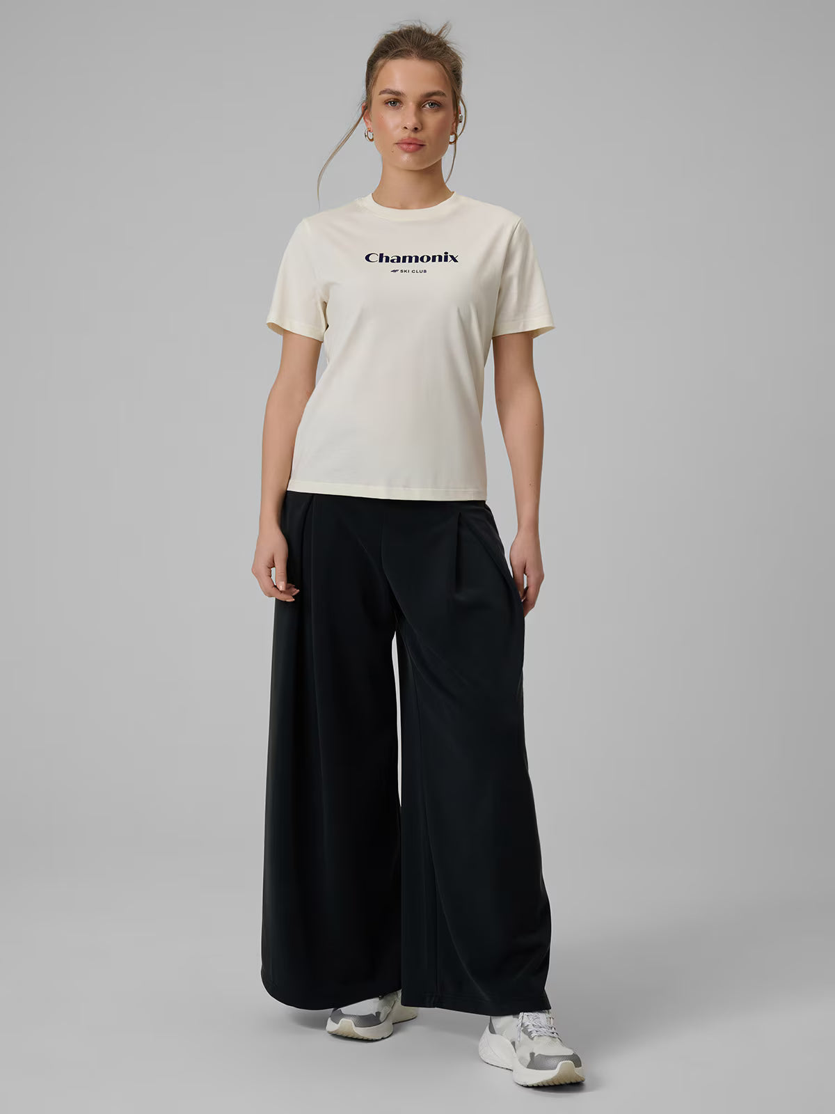T-shirt loose z nadrukiem damski