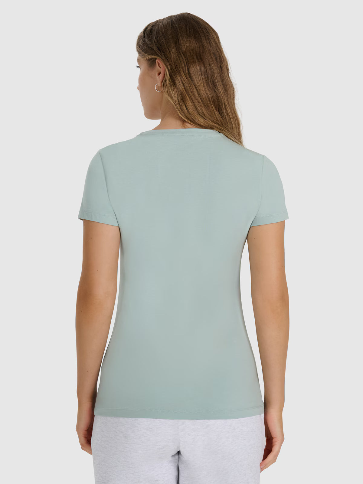 T-shirt slim gładki damski
