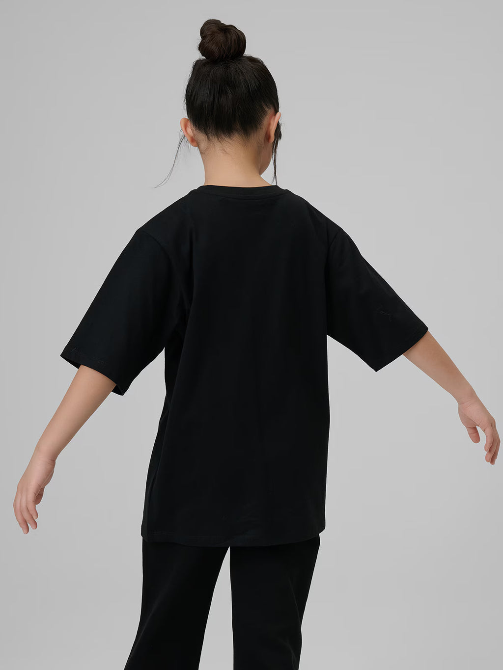 T-shirt loose z nadrukiem dziewczęcy