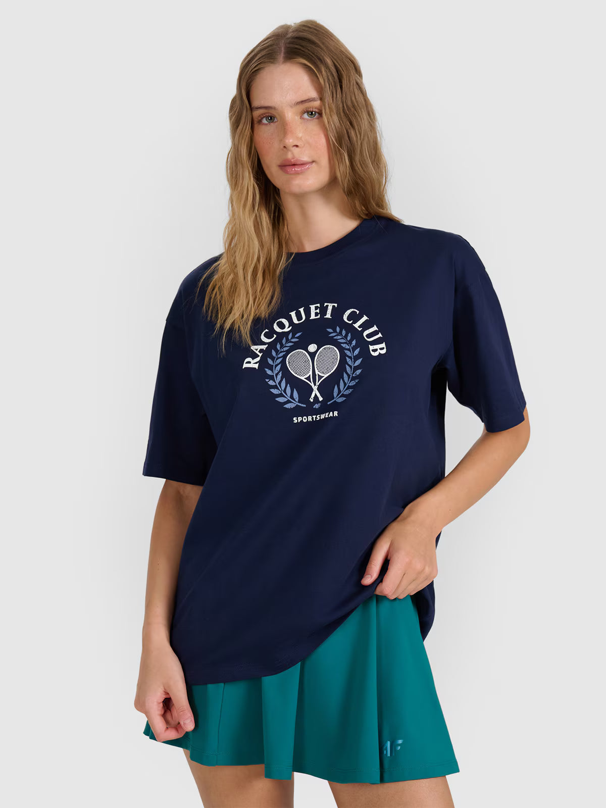 T-shirt oversize z nadrukiem damski