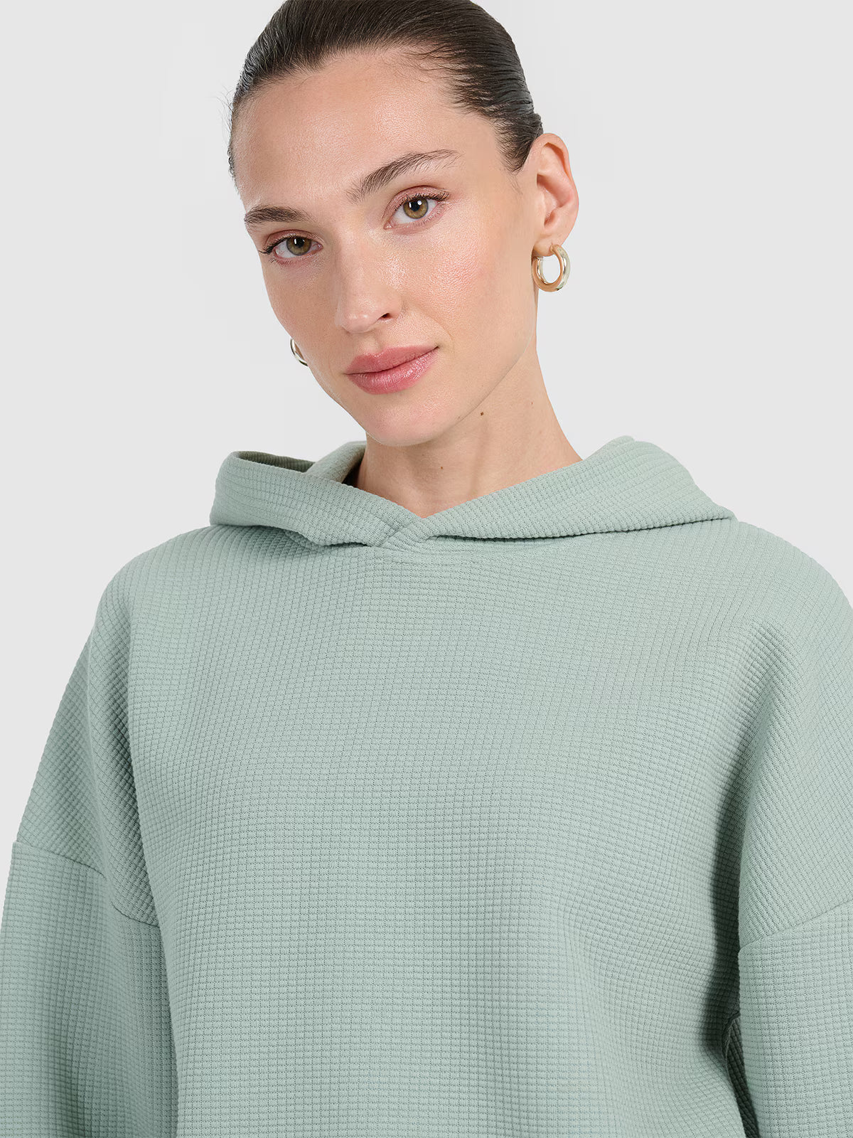Bluza dresowa z waflowej dzianiny damska