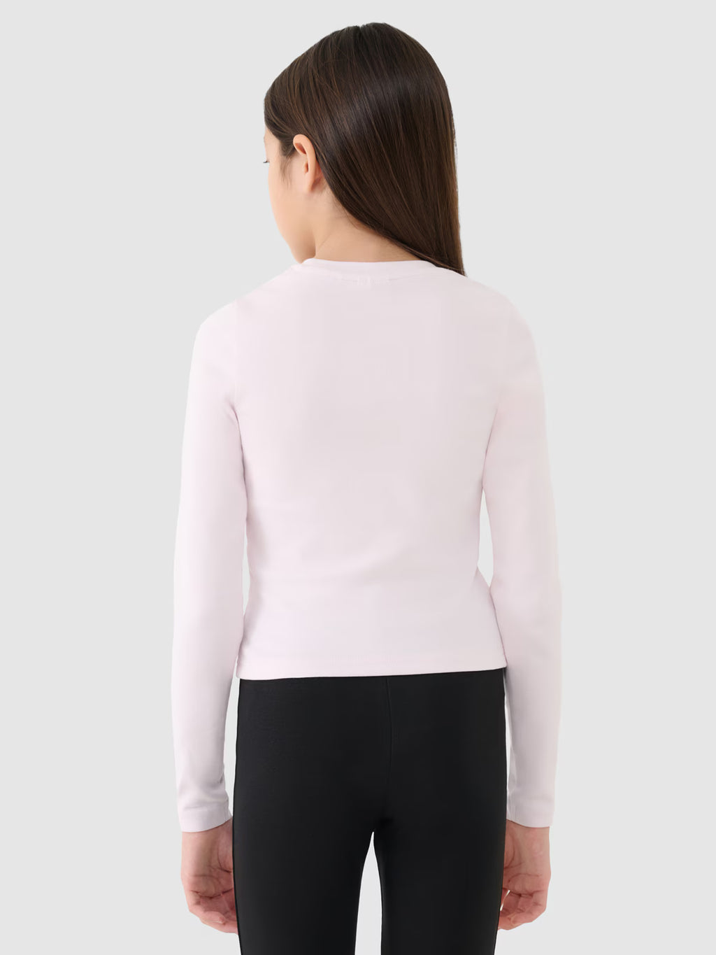 Longsleeve slim gładki dziewczęcy
