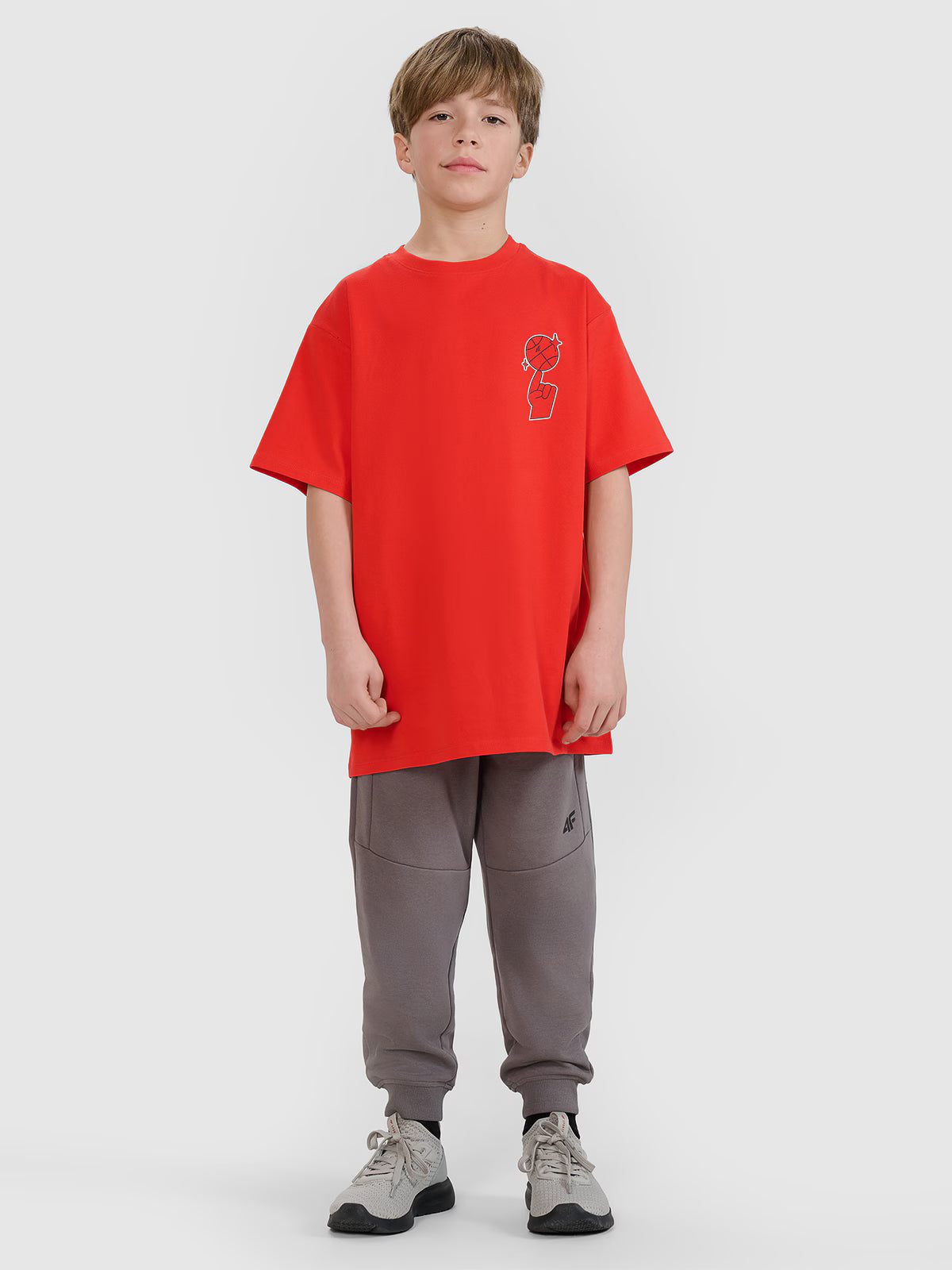 T-shirt oversize z nadrukiem chłopięcy