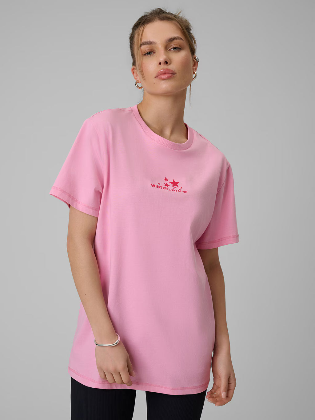 T-shirt oversize z nadrukiem damski