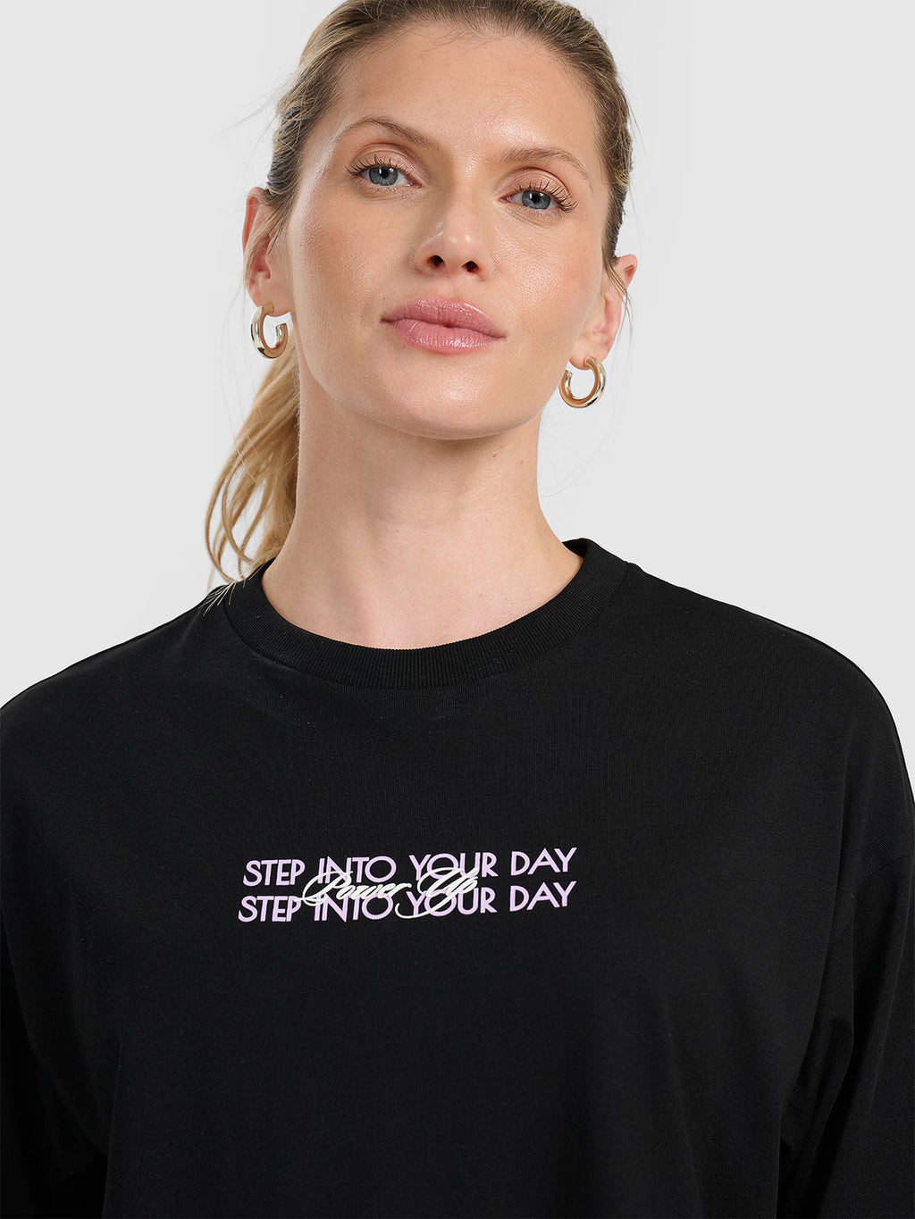 T-shirt oversize z nadrukiem damski