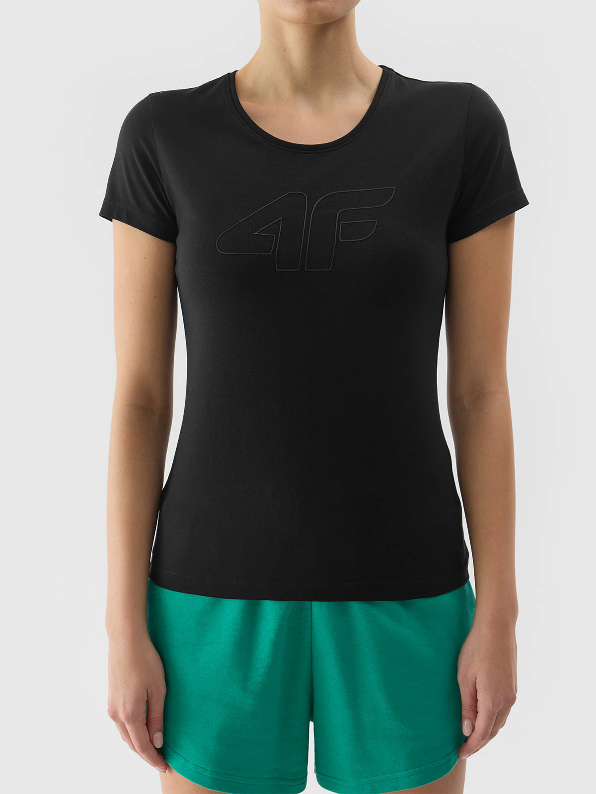 T-shirt slim z nadrukiem damski