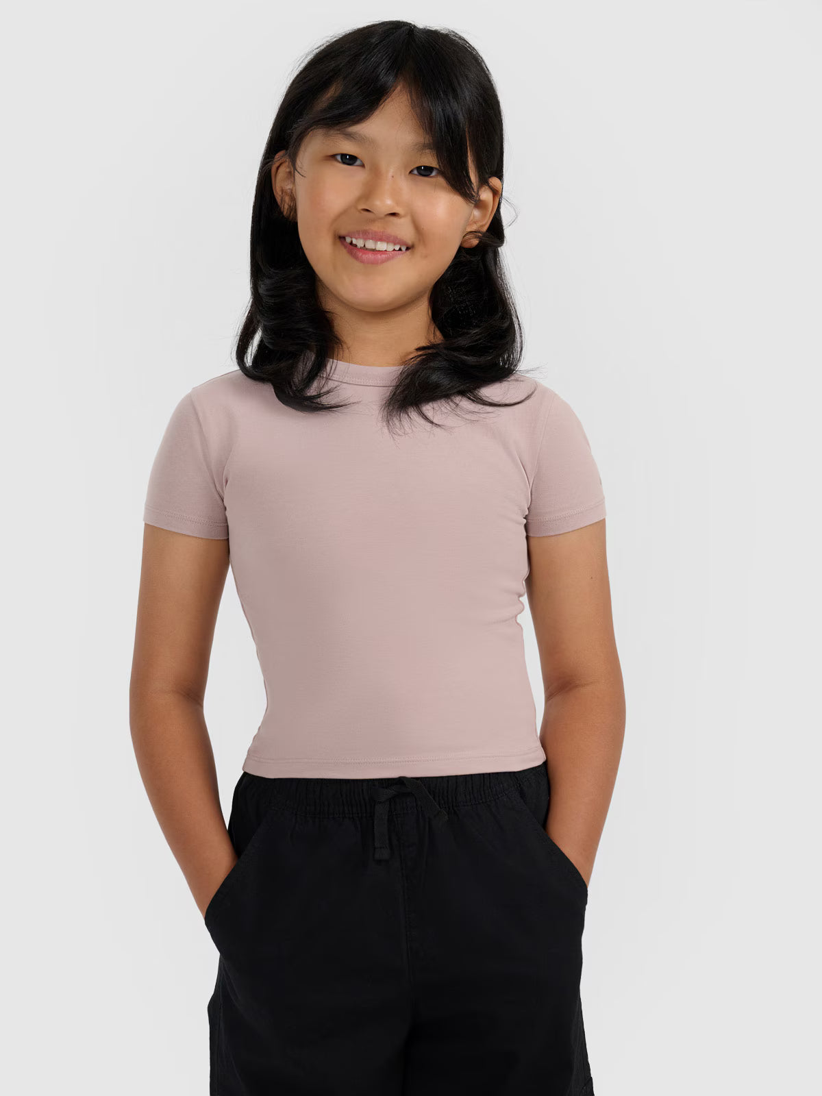 Crop top slim gładki dziewczęcy