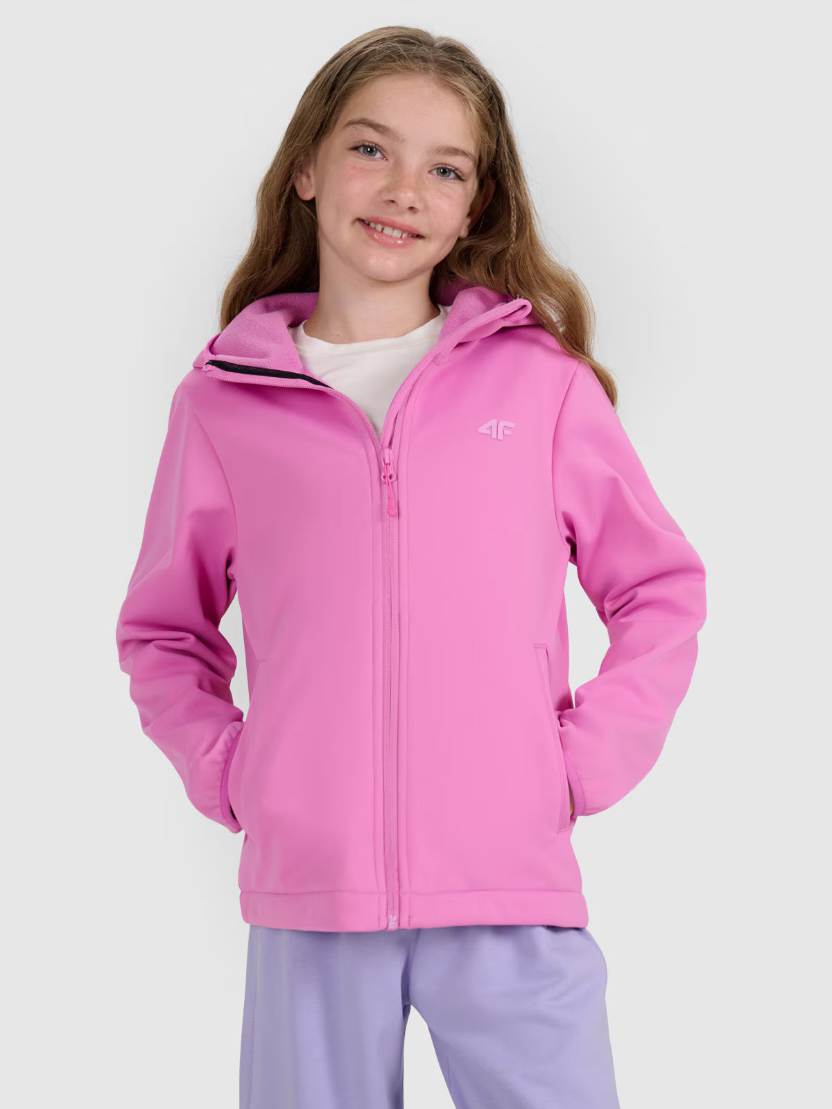 Kurtka softshell wiatroodporna membrana 5000 dziewczęca