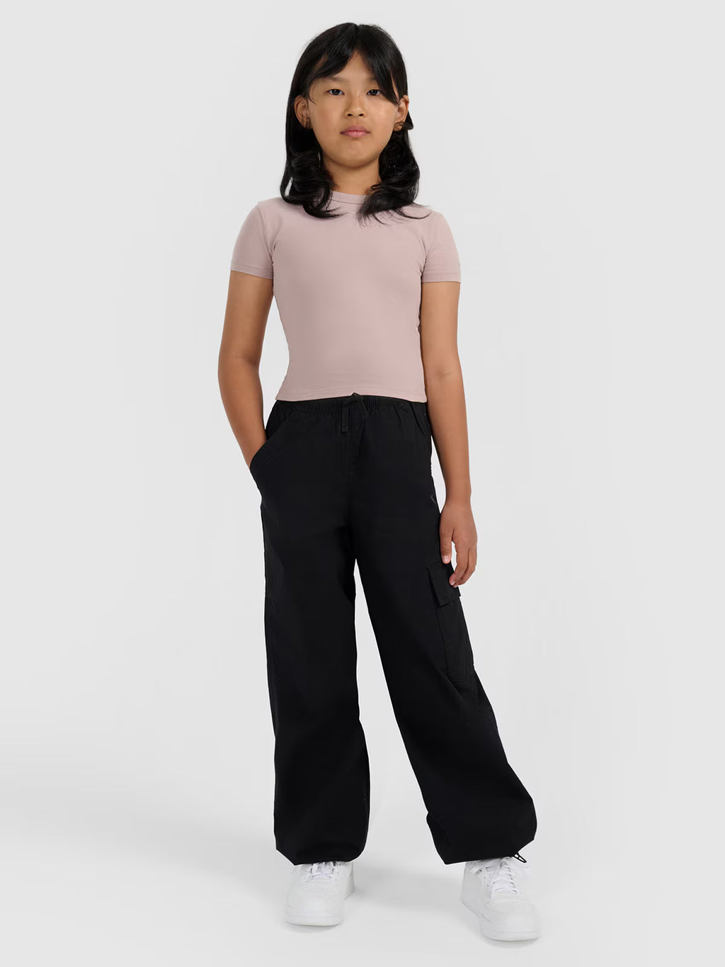 Crop top slim gładki dziewczęcy