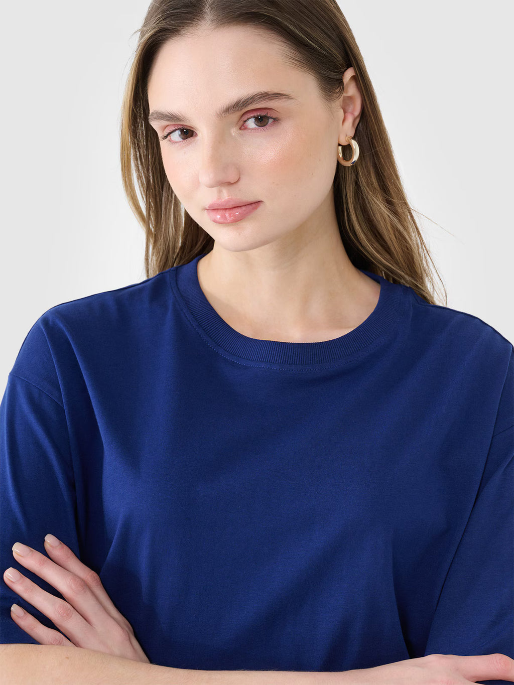 T-shirt oversize gładki damski