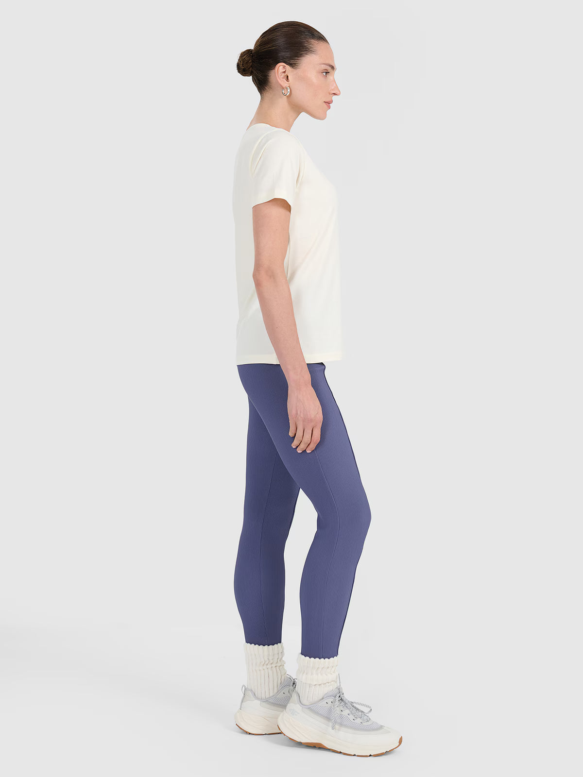 Legginsy z prążkowanej dzianiny damskie