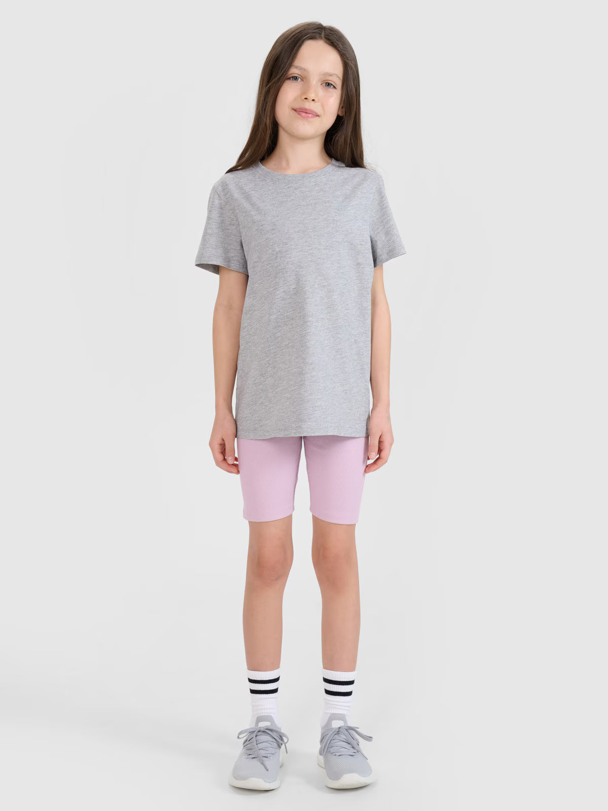T-shirt regular gładki dziewczęcy