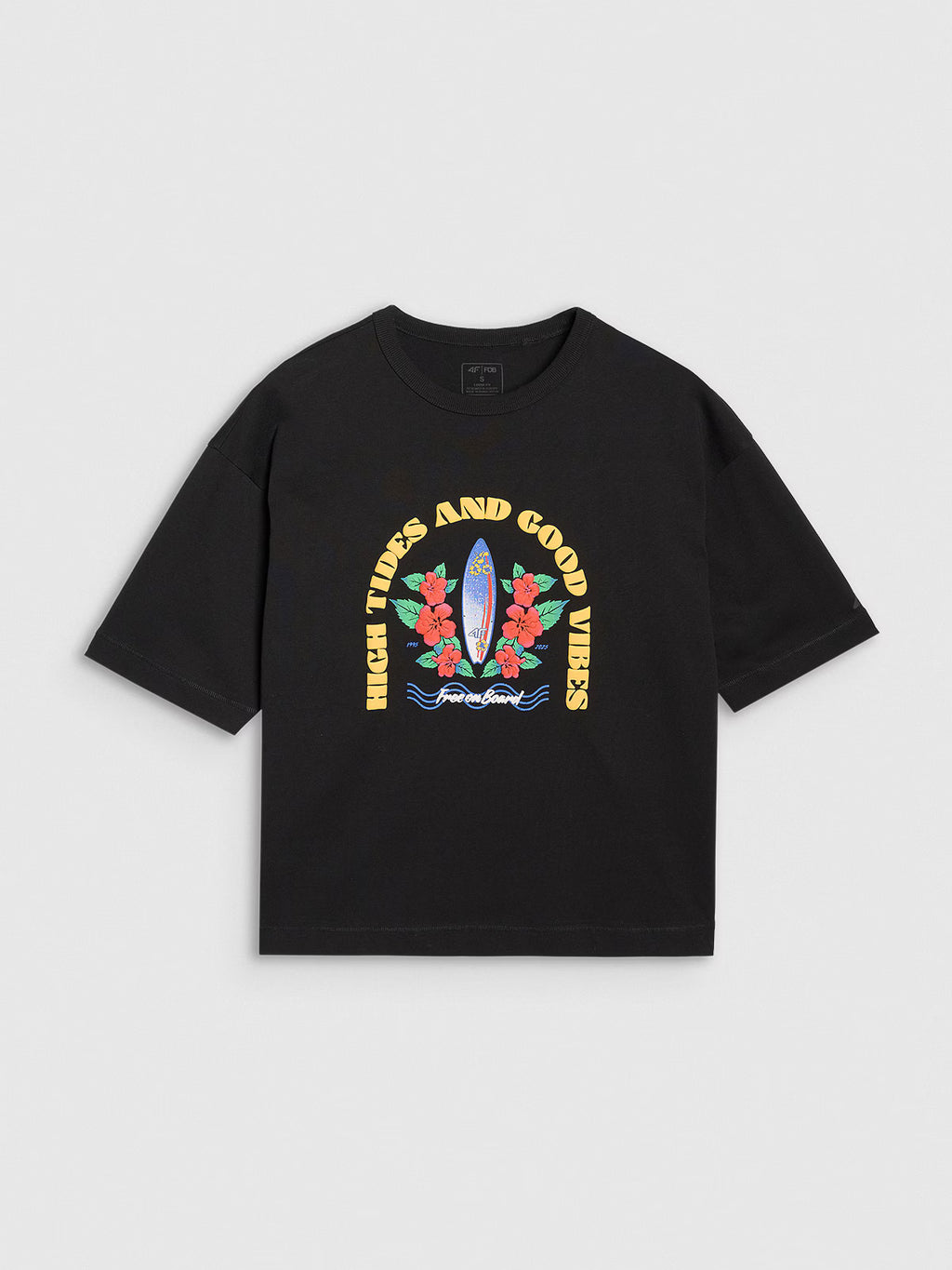 T-shirt oversize z nadrukiem damski