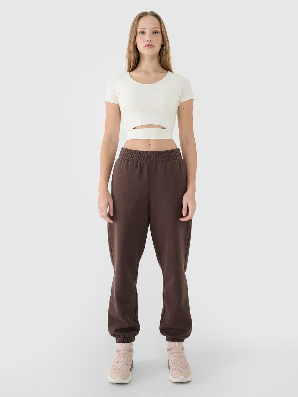 T-shirt crop top gładki damski