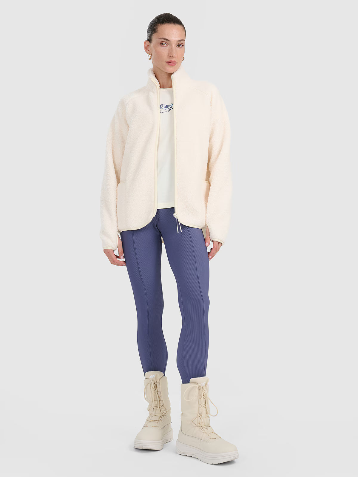 Polar sherpa ze stójką oversize damski
