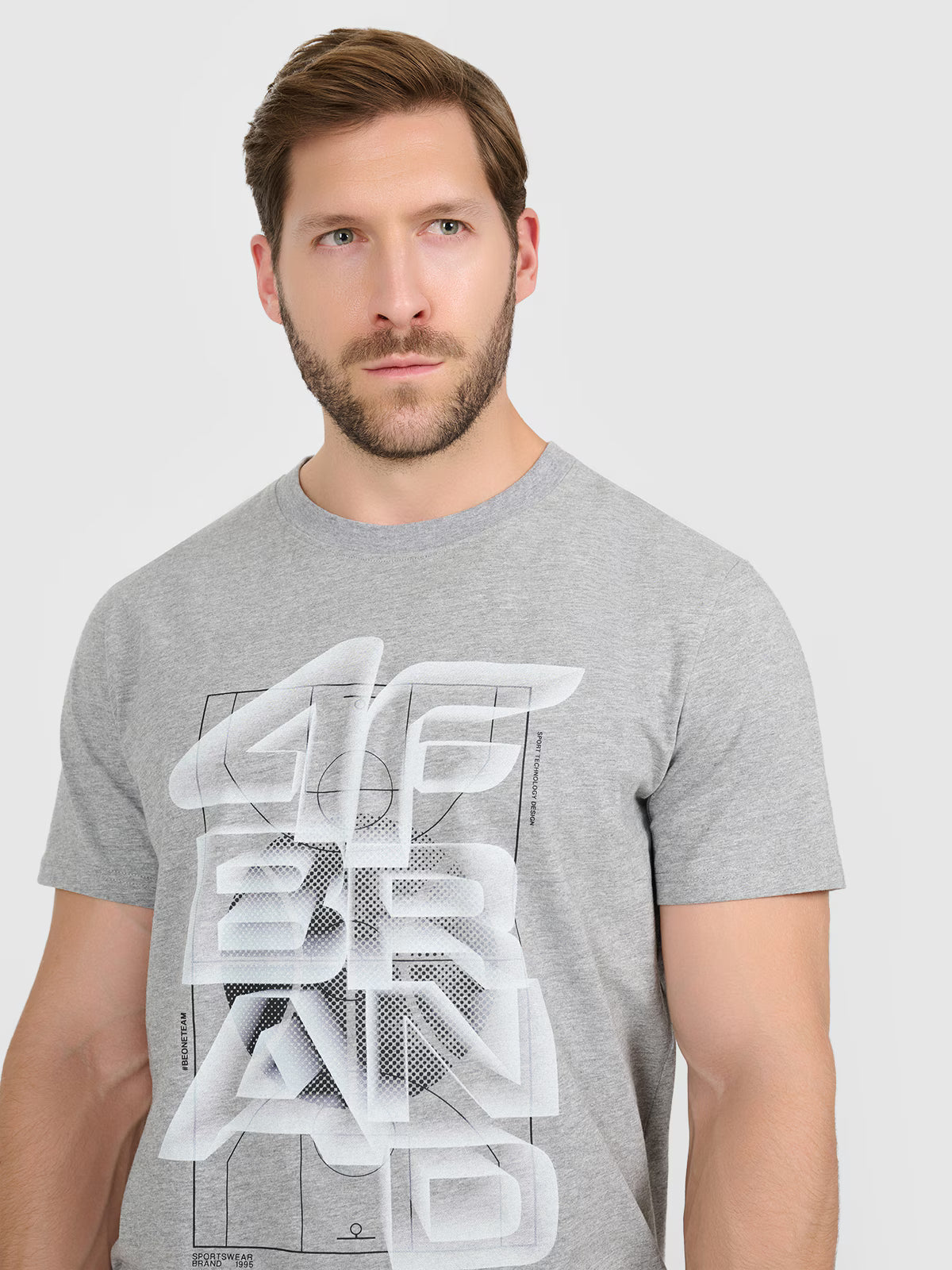 T-shirt regular z nadrukiem męski