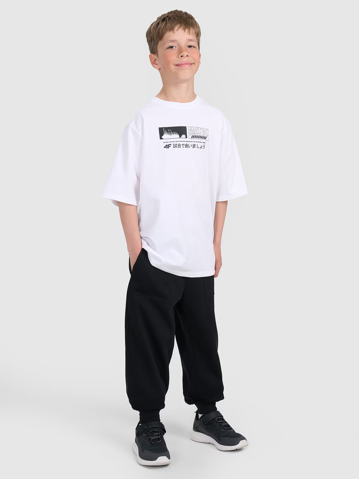 T-shirt oversize z nadrukiem chłopięcy