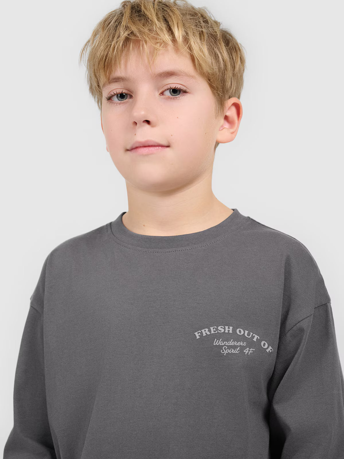 Longsleeve loose z nadrukiem chłopięcy